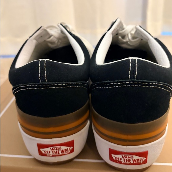 Vans Black and White Platform Old Skool Sneakers with Gum Accent - Picture 3 of 8